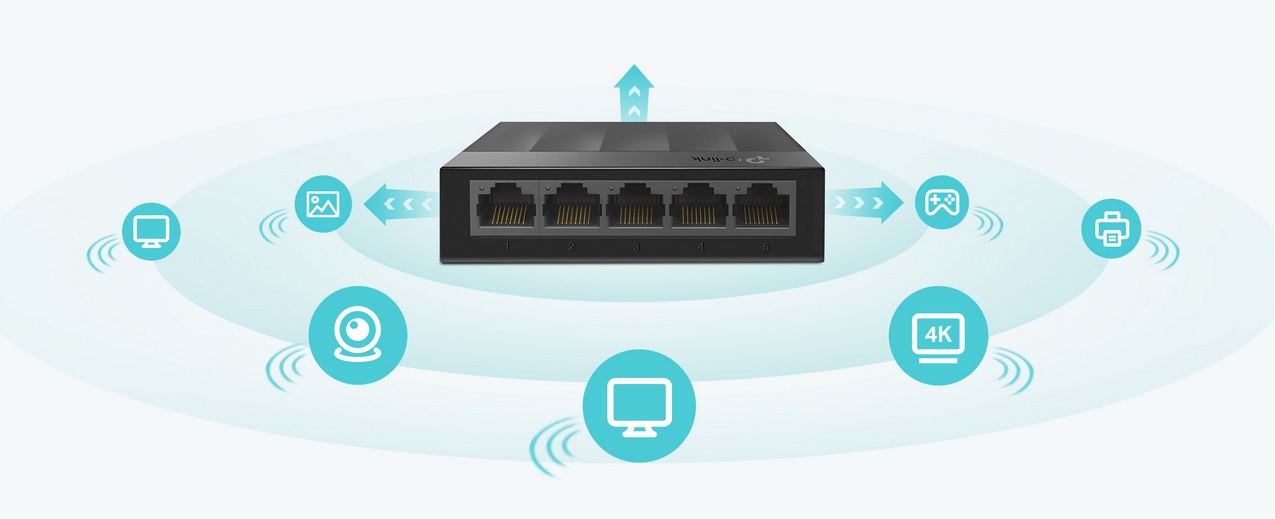 سوئیچ 5 پورت گیگابیتی و دسکتاپ تی پی لینک مدل LS1005G