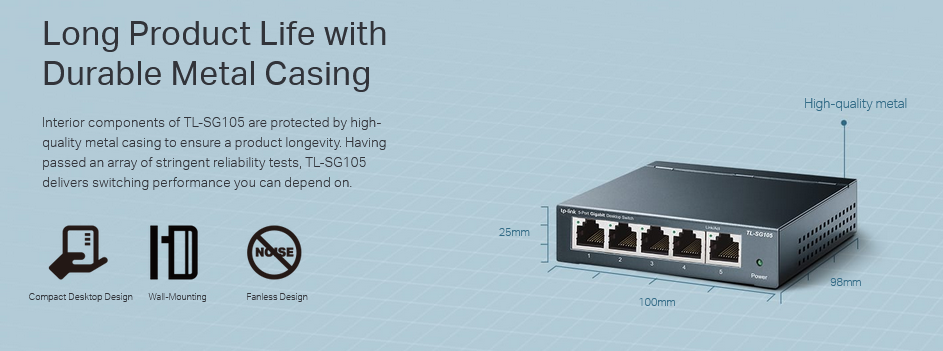 سوئیچ 5 پورت گیگابیتی و دسکتاپ تی پی لینک مدل TL-SG105